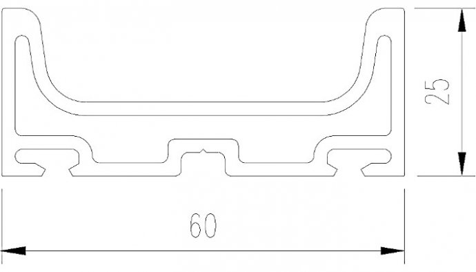 Pressleiste in U-Form (60 x 25 mm) in einer Sonderform von MBJ Fassadentechnik